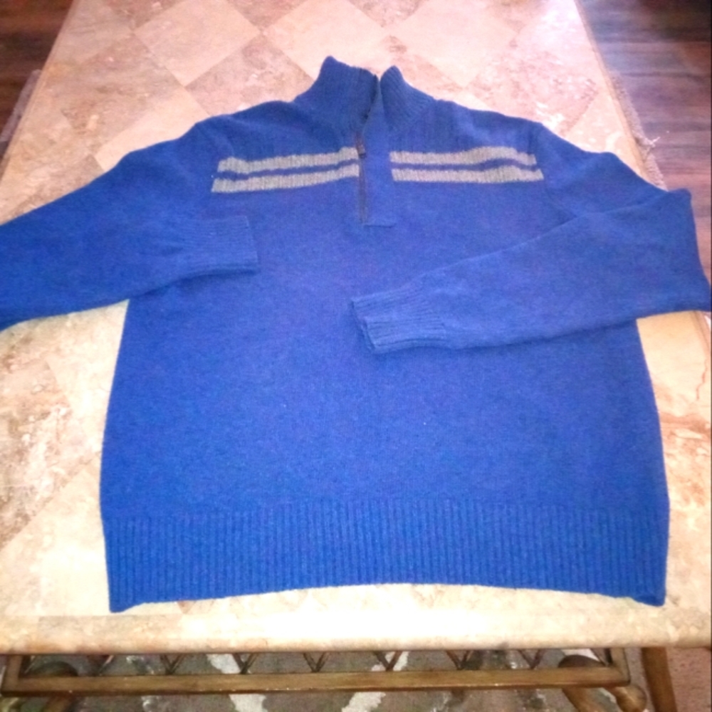 Men's Quarter Zip Banana Republic Italian Yarn Merino Wool Sweater Medium
